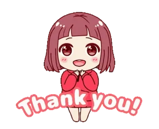 😊 f1626f19 Thank you! 谢谢, 可爱, 动漫, 女孩, 友善, 问候 telegram sticker