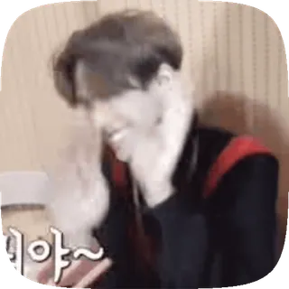 😇 f9de9570 이야~ personne, coréen, homme, sourire, intérieur telegram sticker