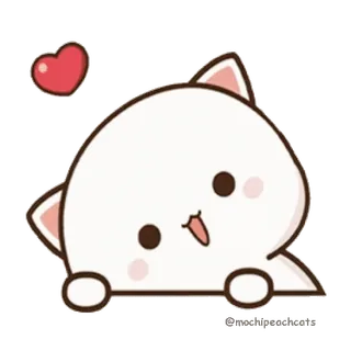 😌 2b9c8b73 gatto, carino, kawaii, cuore, adesivo, animale telegram sticker