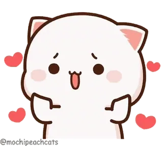 🥵 46f5ff73 gatto, kawaii, cuori, carino, adesivo, emoticon, amore, cartone animato telegram sticker