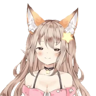 ❌ 9092f3f1 Аниме, Милый, Лиса, Девушка, Звезда, Уши, Чокер telegram sticker