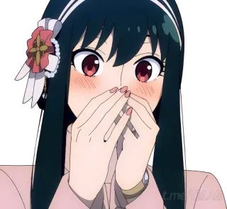 🤭 17cea909 Yor Forger Spy × Family t.me/VILADB аниме, девушка, Йор Форджер, Spy x Family, краснеет, милая telegram sticker