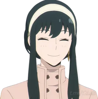 😊 1a2e8592 Yor Forger Spy × Family йор форджер, семья шпиона, аниме, мультфильм, женщина, улыбается telegram sticker