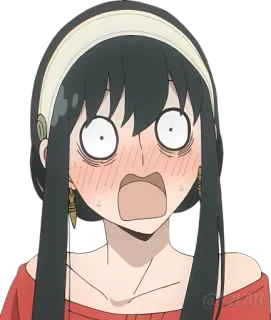 😳 37e736fa Yor Forger Spy x Family Аниме, Йор Форджер, Семья шпиона, в шоке, Мультфильм, Персонаж telegram sticker