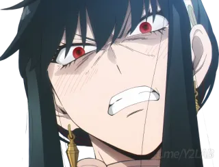 🤬 5fe7cc25 Yor Forger Spy × Family Аниме, Злой, Мультфильм, Персонаж, Йор Форджер, Spy x Family telegram sticker