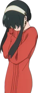 🫣 662ac1c3 Yor Forger Spy x Family Аниме, Йор Форджер, Spy x Family, Грустно, Эмоциональный telegram sticker