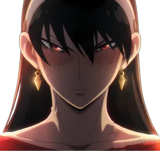 😡 83cf7e15 Yor Forger Spy × Family Аниме, Йор Форджер, Семья шпиона, Женщина, Мультфильм, Серьезный telegram sticker