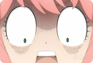 😨 8a63f9a7 Anya Forger Spy x Family аниме, в шоке, удивлен, милый, девушка telegram sticker