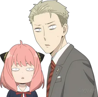 🤨 ad3bd234 Loid Forger, Anya Forger Spy x Family Аниме, Шпион, Семья, Spy x Family, Аня, Форджер, Лойд telegram sticker
