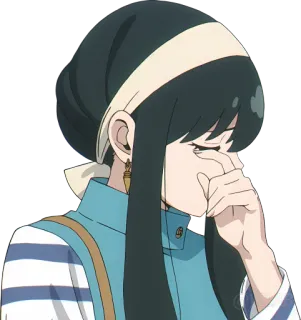 😢 b68ef76b Yor Forger Spy x Family Аниме, Йор Форджер, Семья шпиона, Грустно, Плач telegram sticker