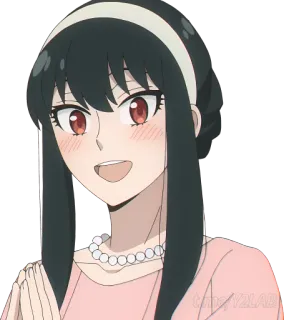 😃 c0b5d9f6 Yor Forger Spy x Family Йор Форджер, Spy x Family, аниме, персонаж, женщина, улыбка, милая telegram sticker