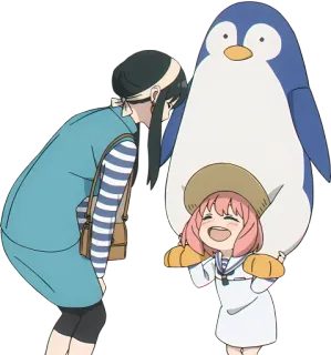 👩‍👧 c39e617c Anya Forger Spy x Family Аниме, Семья шпиона, Аня Форджер, Пингвин, Семья telegram sticker