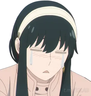 😭 d47a42c1 Yor Forger Spy × Family йор форджер, spy x family, аниме, мультфильм, грустный, плачет telegram sticker