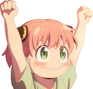 🙌 eefdbca4 Anya Forger Spy x Family Аниме, Spy x Family, Аня Форджер, Мультфильм, Милый, Наклейка, Персонаж telegram sticker