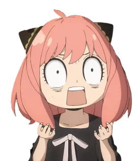 😵 757f2395 Anya Forger Spy x Family anime, terkejut, imut, lucu, reaksi, Spy x Family, Anya telegram sticker