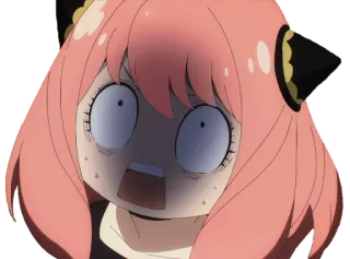 😨 ebbd2091 Anya Forger Spy x Family anime, kartun, takut, terkejut, gadis telegram sticker