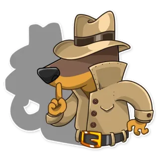 🤐 7711a44c detective, spia, cane, segreto, shh, indagine telegram sticker