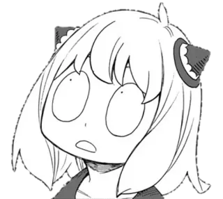 😶 8695b67a Anya Forger Spy x Family Anya, Spy x Family, animé, manga, choqué(e), dessin animé telegram sticker