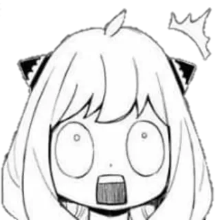 😧 c514cd02 Anya Forger Spy × Family Anime, Sticker, Dessin animé, Spy Family, Anya Forger, choquée telegram sticker