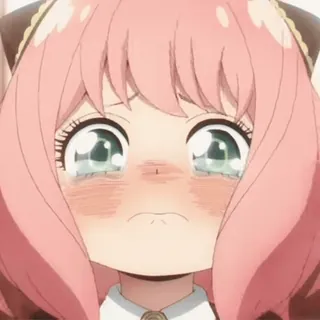 💕 266e76b2 Anya Forger Spy x Family Аниме, Девочка, Мило, Плачет, Розовые волосы, Spy x Family, Аня Форджер telegram sticker