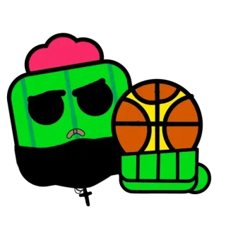 ⚾ 0fdcb511 Spike Brawl Stars Spike, Brawl Stars, cactus, video game, basketball telegram sticker