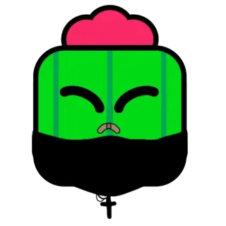😄 5bc1467b Spike Brawl Stars cactus, spike, brawler, game character, cute, video game telegram sticker