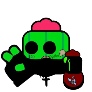 Спайк в маске :: @fStikBot whatsapp stickers