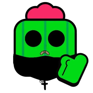 👍 73613070 Spike Brawl Stars spike, brawl stars, cactus, middle finger, offensive, cartoon, game telegram sticker