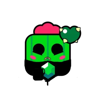 💚 9ebfca36 Spike Brawl Stars cactus, green, game, Spike, Brawl Stars, character telegram sticker