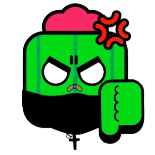 👎 ad5dc84d angry, cactus, thumbs down, downvote, cartoon telegram sticker