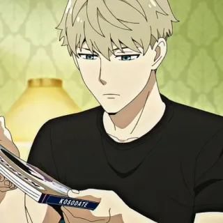 🙌 058c44a0 Loid Forger Spy × Family KOSODATE Anime, Spy x Family, Loid Forger, Manga, Postać, Poważny, Blond telegram sticker