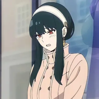 🥲 069f0899 Yor Forger Spy x Family Anime, Spy x Family, Yor Forger, Postać, Kobieta, Kreskówka telegram sticker