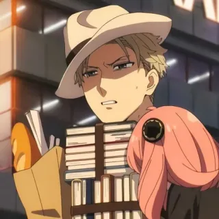📚 2c132714 Loid Forger Spy × Family Loid Forger, Spy x Family, Anime, Manga, Postać, Książki, Kapelusz telegram sticker