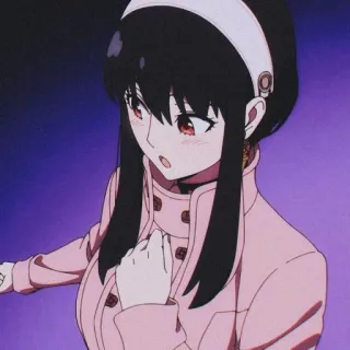 😙 a9a80b92 Yor Forger Spy × Family Anime, Yor Forger, Spy x Family, uroczy, kreskówka telegram sticker