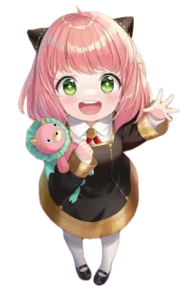 😄 04ad16dc Anya Forger Spy x Family Anime, Manga, Spy x Family, Anya Forger, Cartoon, Kind, Roze haar telegram sticker