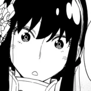 😦 70a9a878 Yor Forger Spy x Family Anime, Manga, Yor Forger, Spy x Family, Cartoon, Frau, Schwarzweiß whatsapp sticker