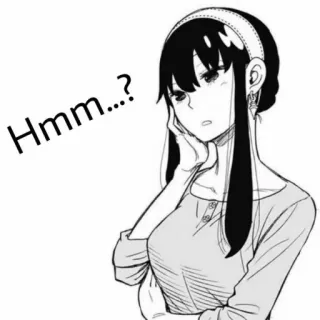 🙃 89f376b4 Yor Forger Spy x Family Hmm...? yor forger, spy x family, anime, zweifelnd, hmm whatsapp sticker