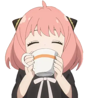 ☺️ 08101311 Anya Forger Spy x Family аня форджер, spy x family, аниме, пьющий, милый, мультфильм telegram sticker