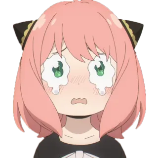 😢 2d928732 Anya Forger Spy × Family Аниме, Плачет, Аня, Семья шпиона, Грустный, Персонаж telegram sticker