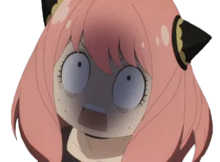 😨 6af2c9d3 Anya Forger Spy × Family аниме, девушка, в шоке, удивлена, Аня Форджер, Spy x Family, мультфильм telegram sticker