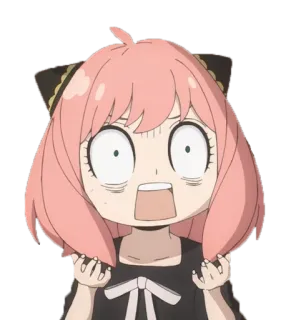 😱 86e9cbf4 Anya Forger Spy × Family Аня Форджер, Spy × Family, аниме, стикер, в шоке, испуганная, милая, девочка telegram sticker