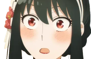 😦 8d05ceba Yor Forger Spy x Family аниме, Йор Форджер, Семья шпиона, в шоке, мультфильм, выражение лица, смешно telegram sticker