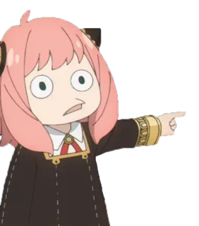👉 921d0370 Anya Forger Spy × Family Аня, Аниме, Персонаж, Указывает, Реакция, Spy x Family, Милый telegram sticker