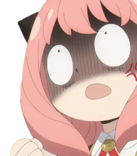 🤬 a8d68e5a Anya Аня, Аниме, в шоке, злая, Мультфильм, Девочка, Семья шпиона, удивлена, Лицо telegram sticker