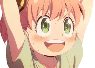 💪 bb56f8d6 Anya Forger Spy x Family Аниме, Девушка, Милая, Семья шпиона, Аня Форджер, Розовые волосы, Зеленые глаза telegram sticker