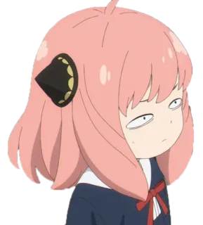 😑 cd3bd8dc Anya Forger Spy × Family аниме, девушка, розовые волосы, милая, манга, смешное лицо telegram sticker