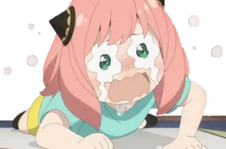 😭 fc5567d5 Anya Forger Spy × Family Аниме, Плачет, Ребенок, Грустный, Эмоциональный, Аня Форджер, Spy x Family telegram sticker