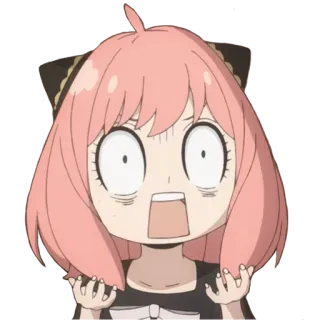 😮 1fa0ccd8 Anya Forger Spy × Family Anime, Anya Forger, Spy x Family, Cartone animato, Scioccato, Divertente whatsapp sticker