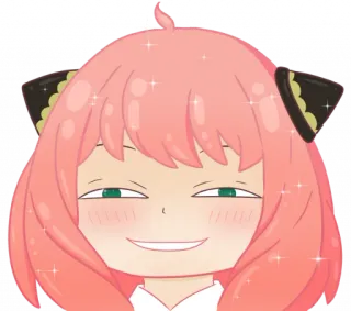 😌 5589f5c2 Anya Forger Spy x Family Anime, Anya Forger, Spy x Family, Cartone animato, Sorriso whatsapp sticker
