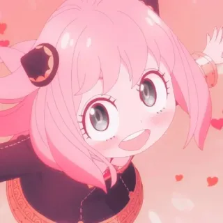 😃 1bbb34ad Anya Forger Spy x Family Anime, Anya, Cuori, carino, Spy x Family, Forger, Cartone animato telegram sticker